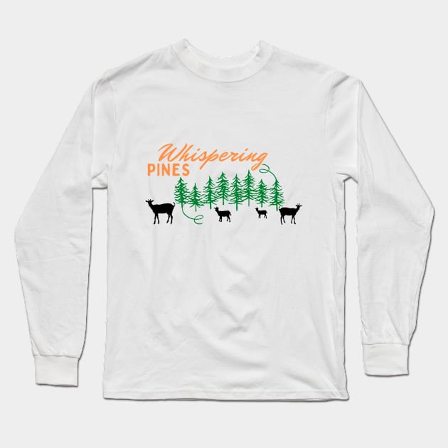 Whispering Pines Working Goat Ranch Orange and Black Long Sleeve T-Shirt by TouchofAlaska